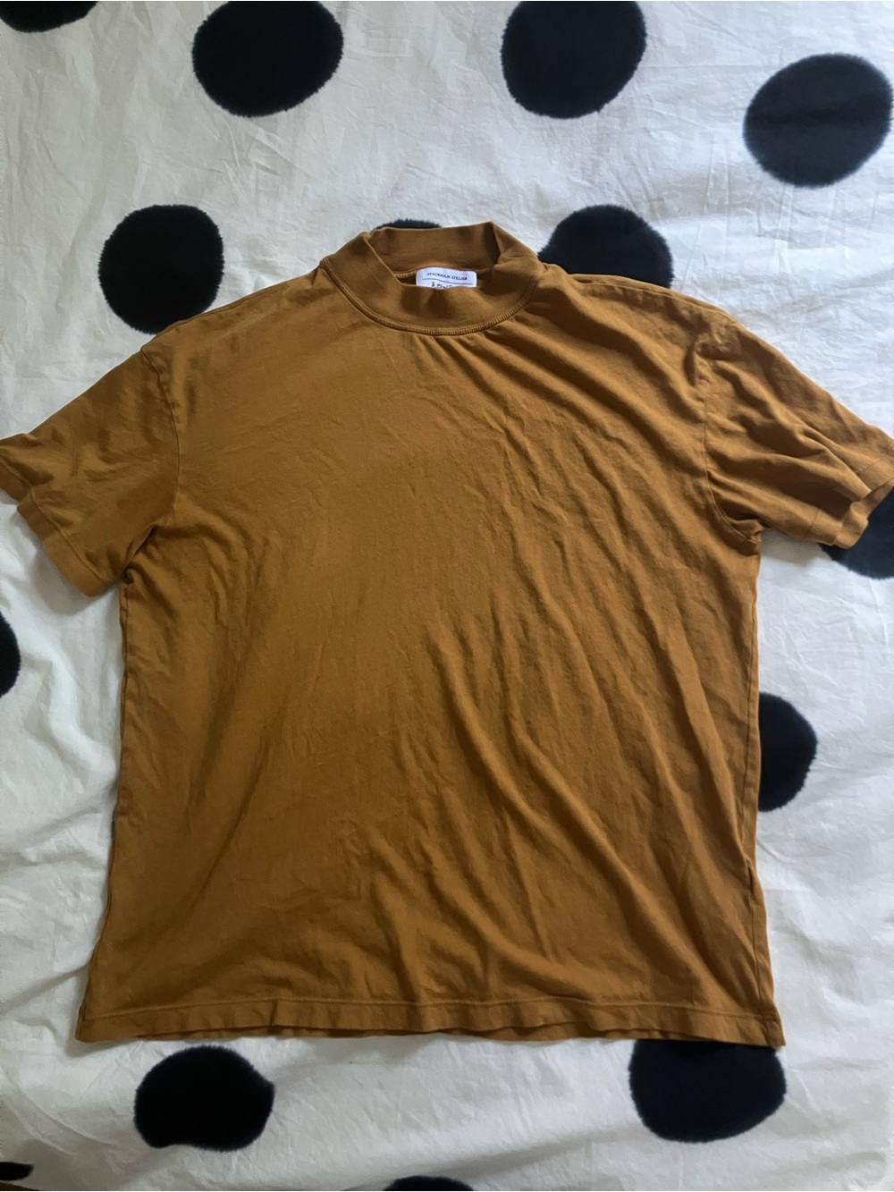 &Other Stories Mustard Short-Sleeve Mock Neck